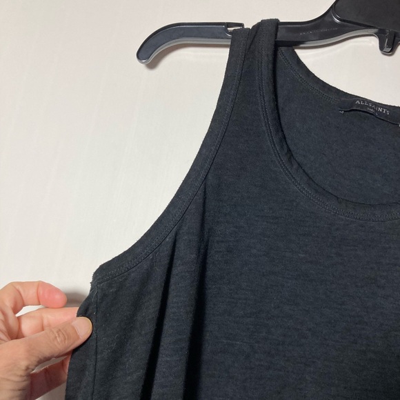 All Saints Daisy Vest Asymmetrical Tank Washed Black Size Small - Picture 7 of 13